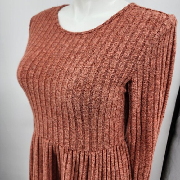 Womens Large ANYJOIN Knit Sweater Dress Long Sleeve Knee Length Pockets NEW - Picture 10 of 10